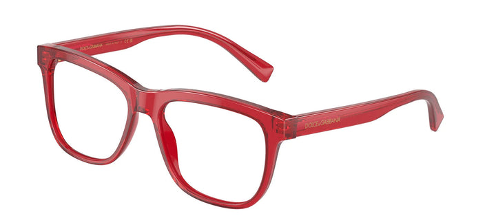 Dolce & Gabbana KIDS DX 3356 3409 Rectangle Plastic Red Eyeglasses with Logo Stamped Demo Lenses