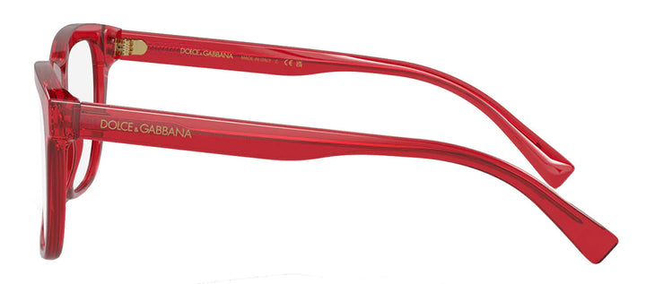 Dolce & Gabbana KIDS DX 3356 3409 Rectangle Plastic Red Eyeglasses with Logo Stamped Demo Lenses