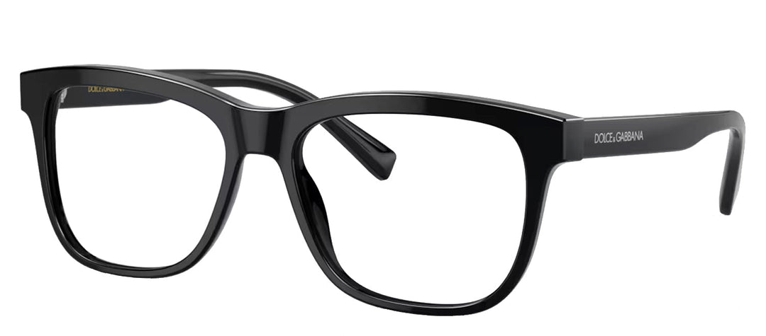 Dolce & Gabbana KIDS DX 3356 501 Rectangle Plastic Black Eyeglasses with Logo Stamped Demo Lenses