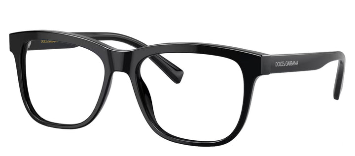 Dolce & Gabbana KIDS DX 3356 501 Rectangle Plastic Black Eyeglasses with Logo Stamped Demo Lenses