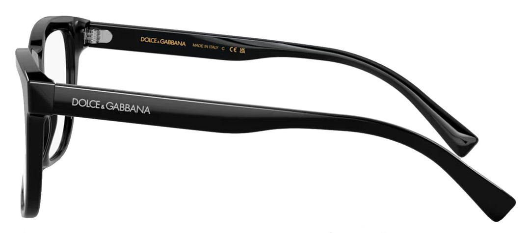 Dolce & Gabbana KIDS DX 3356 501 Rectangle Plastic Black Eyeglasses with Logo Stamped Demo Lenses