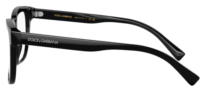 Dolce & Gabbana KIDS DX 3356 501 Rectangle Plastic Black Eyeglasses with Logo Stamped Demo Lenses