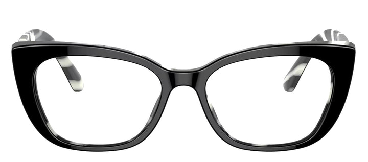 Dolce & Gabbana KIDS DX 3357 3372 Cat-Eye Plastic Black Eyeglasses with Logo Stamped Demo Lenses