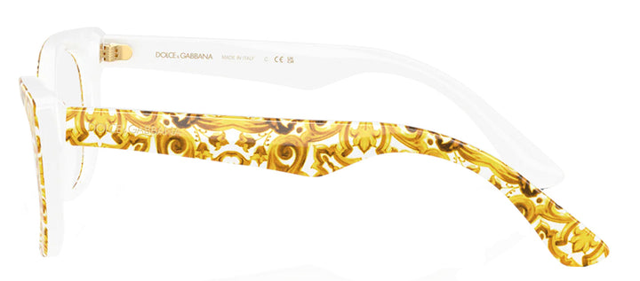 Dolce & Gabbana KIDS DX 3357 3434 Cat-Eye Plastic Yellow Eyeglasses with Logo Stamped Demo Lenses