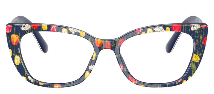 Dolce & Gabbana KIDS DX 3357 3435 Cat-Eye Plastic Multicolor Eyeglasses with Logo Stamped Demo Lenses