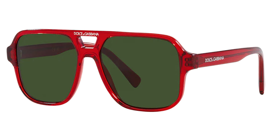 Dolce & Gabbana KIDS DX 4003 340971 Pilot Plastic Red Sunglasses with Green Lens