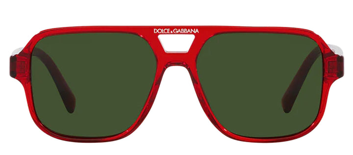 Dolce & Gabbana KIDS DX 4003 340971 Pilot Plastic Red Sunglasses with Green Lens