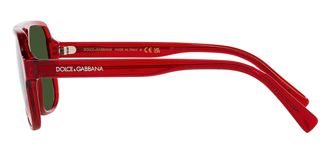 Dolce & Gabbana KIDS DX 4003 340971 Pilot Plastic Red Sunglasses with Green Lens
