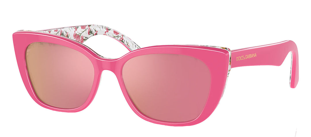 Dolce & Gabbana KIDS DX 4427 3207/Z Cat-Eye Plastic Pink Sunglasses with Pink Mirror Lens
