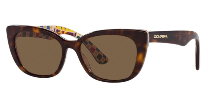 Dolce & Gabbana KIDS DX 4427 321773 Cat-Eye Plastic Havana Sunglasses with Brown Lens