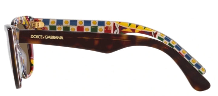 Dolce & Gabbana KIDS DX 4427 321773 Cat-Eye Plastic Havana Sunglasses with Brown Lens