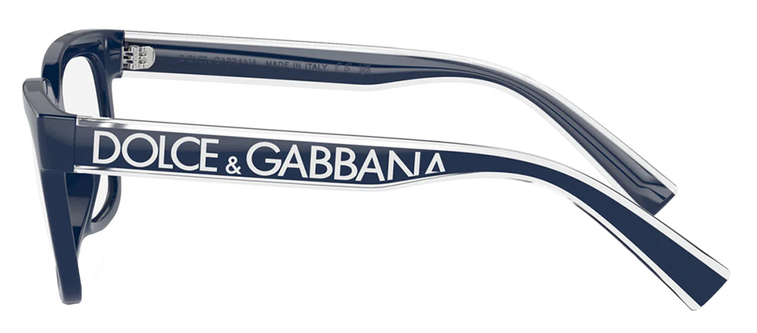 Dolce & Gabbana KIDS DX 5002 3094 Rectangle Plastic Blue Eyeglasses with Logo Stamped Demo Lenses