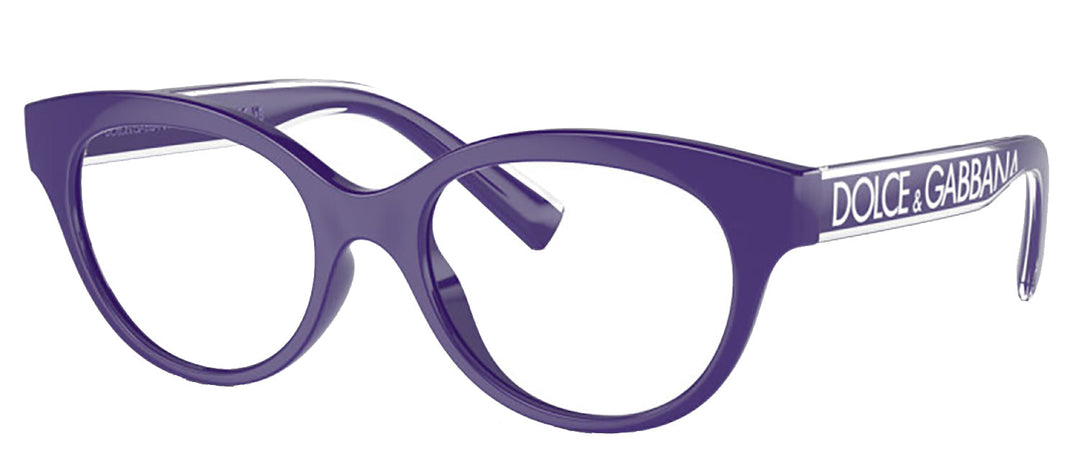 Dolce & Gabbana KIDS DX 5003 3335 Phantos Plastic Purple Eyeglasses with Logo Stamped Demo Lenses