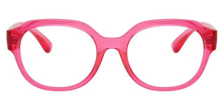 Dolce & Gabbana KIDS DX 5004U 3450 Round Plastic Pink Eyeglasses with Logo Stamped Demo Lenses