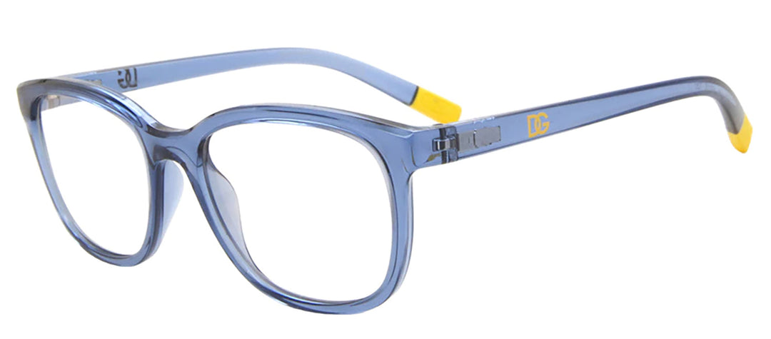 Dolce & Gabbana KIDS DX 5094 3009 Rectangle Plastic Blue Eyeglasses with Logo Stamped Demo Lenses