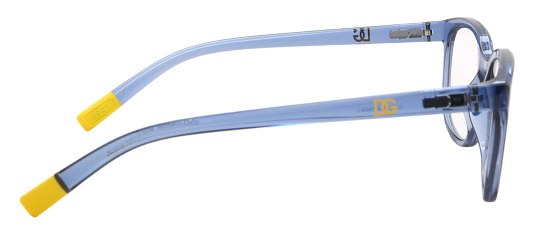 Dolce & Gabbana KIDS DX 5094 3009 Rectangle Plastic Blue Eyeglasses with Logo Stamped Demo Lenses