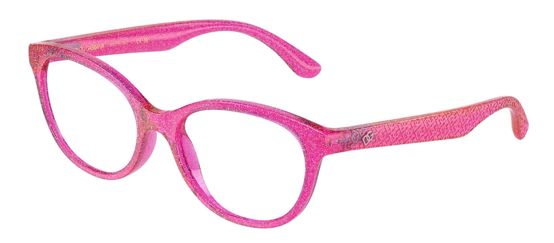 Dolce & Gabbana KIDS DX 5096 3351 Butterfly Plastic Pink Eyeglasses with Logo Stamped Demo Lenses