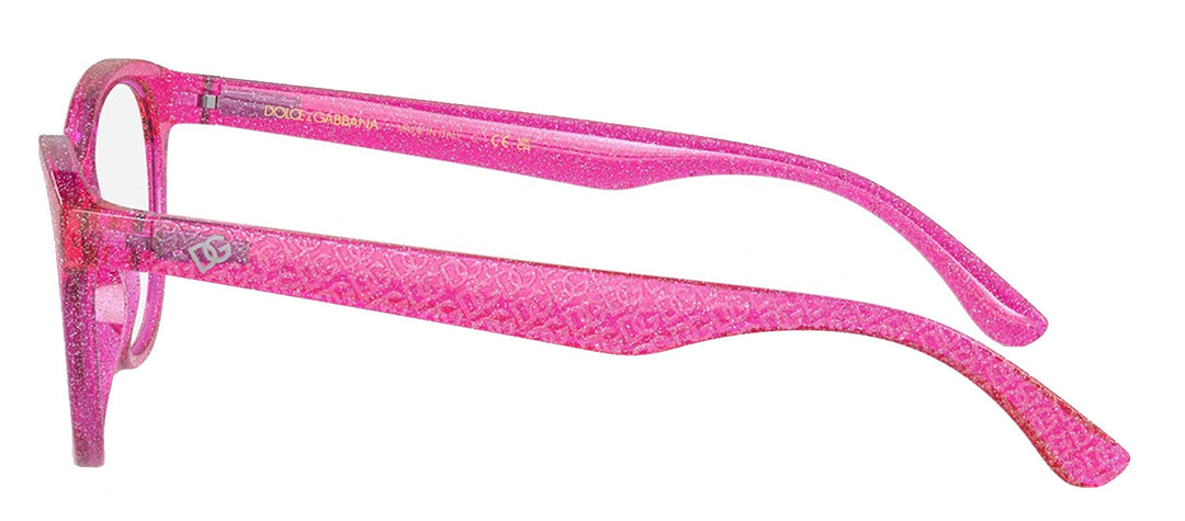 Dolce & Gabbana KIDS DX 5096 3351 Butterfly Plastic Pink Eyeglasses with Logo Stamped Demo Lenses