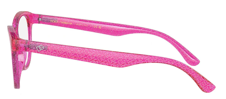 Dolce & Gabbana KIDS DX 5096 3351 Butterfly Plastic Pink Eyeglasses with Logo Stamped Demo Lenses