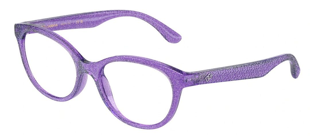 Dolce & Gabbana KIDS DX 5096 3353 Butterfly Plastic Purple Eyeglasses with Logo Stamped Demo Lenses