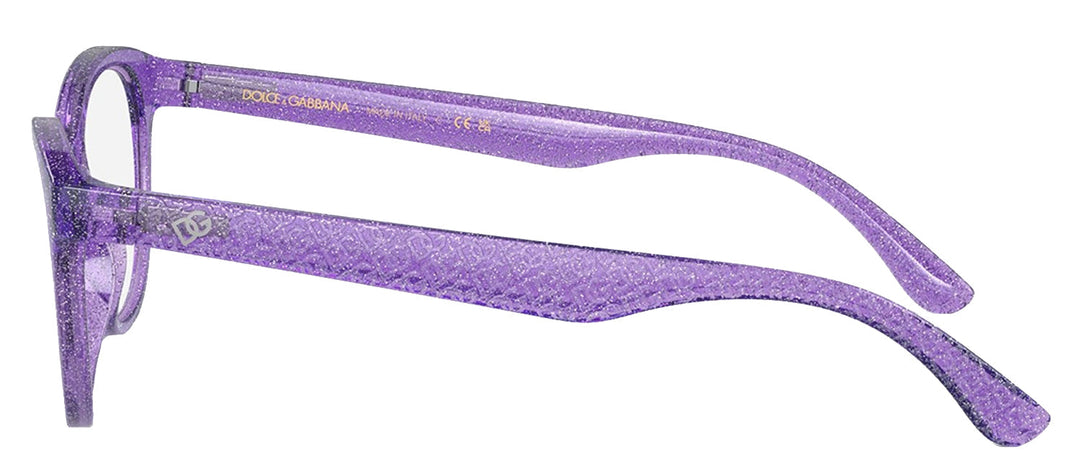 Dolce & Gabbana KIDS DX 5096 3353 Butterfly Plastic Purple Eyeglasses with Logo Stamped Demo Lenses