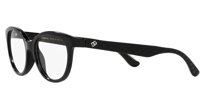 Dolce & Gabbana KIDS DX 5096 501 Butterfly Plastic Black Eyeglasses with Logo Stamped Demo Lenses