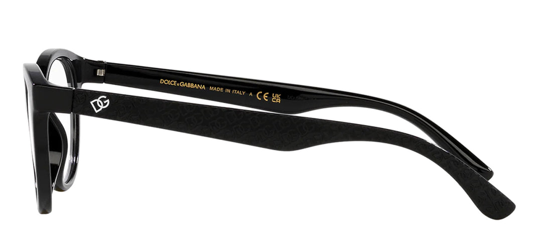 Dolce & Gabbana KIDS DX 5096 501 Butterfly Plastic Black Eyeglasses with Logo Stamped Demo Lenses