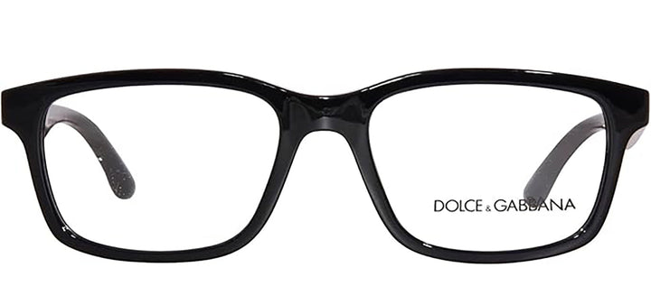 Dolce & Gabbana KIDS DX 5097 501 Rectangle Plastic Black Eyeglasses with Logo Stamped Demo Lenses