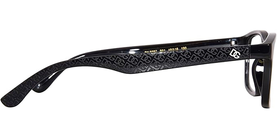Dolce & Gabbana KIDS DX 5097 501 Rectangle Plastic Black Eyeglasses with Logo Stamped Demo Lenses