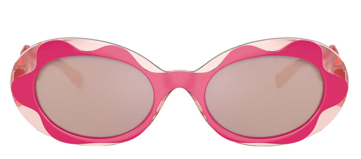 Dolce & Gabbana KIDS DX 6005 30981T Oval Plastic Pink Sunglasses with Rose Mirror Lens
