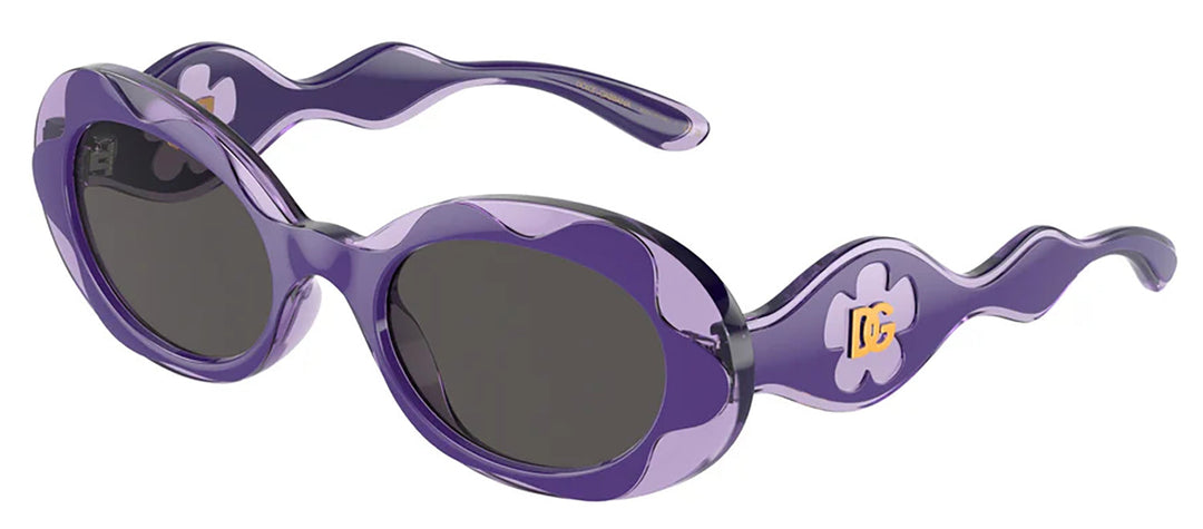 Dolce & Gabbana KIDS DX 6005 333587 Oval Plastic Purple Sunglasses with Grey Lens