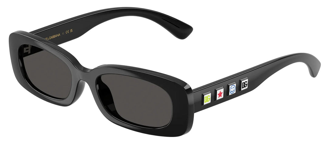 Dolce & Gabbana KIDS DX 6006U 501/87 Rectangle Plastic Black Sunglasses with Grey Lens