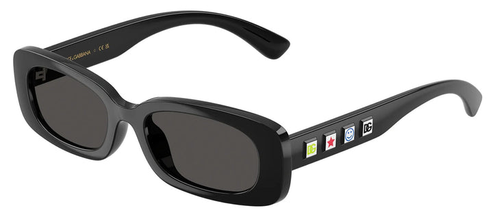 Dolce & Gabbana KIDS DX 6006U 501/87 Rectangle Plastic Black Sunglasses with Grey Lens