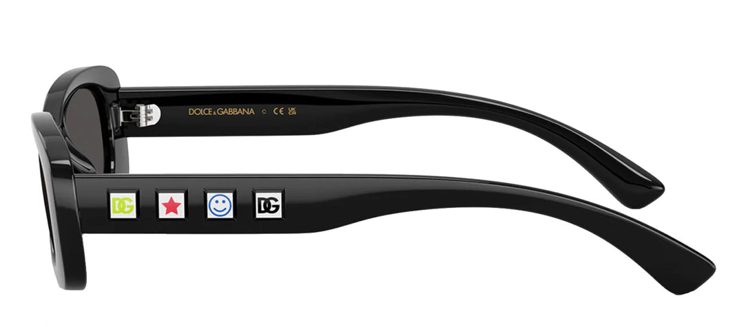 Dolce & Gabbana KIDS DX 6006U 501/87 Rectangle Plastic Black Sunglasses with Grey Lens