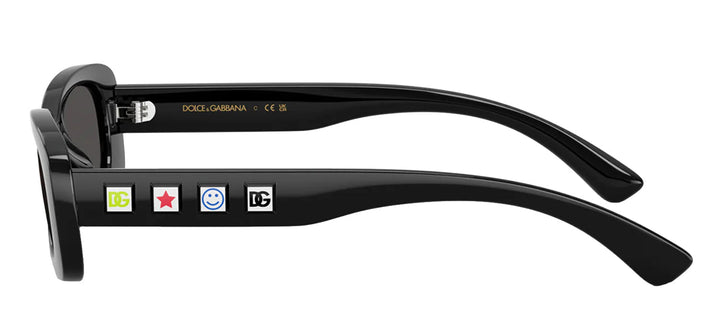 Dolce & Gabbana KIDS DX 6006U 501/87 Rectangle Plastic Black Sunglasses with Grey Lens