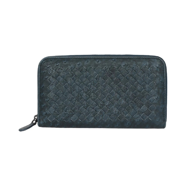 Bottega Veneta Intrecciato Ostrich Zip Around Wallet