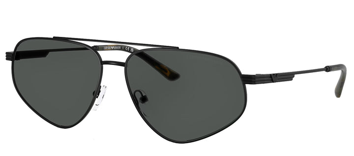 Emporio Armani EA 2156 300187 Pilot Metal Black Sunglasses with Grey Lens