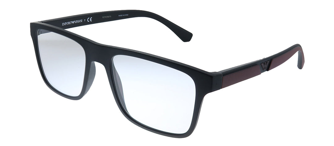 Emporio Armani EA 4115 50421W Rectangle Plastic Black Sunglasses with Clear Clip On Lens