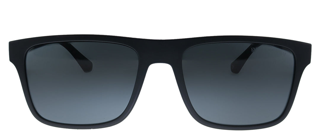 Emporio Armani EA 4115 50421W Rectangle Plastic Black Sunglasses with Clear Clip On Lens
