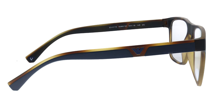 Emporio Armani EA 4115 50891W Rectangle Plastic Havana Sunglasses with Clear Clip On Lens