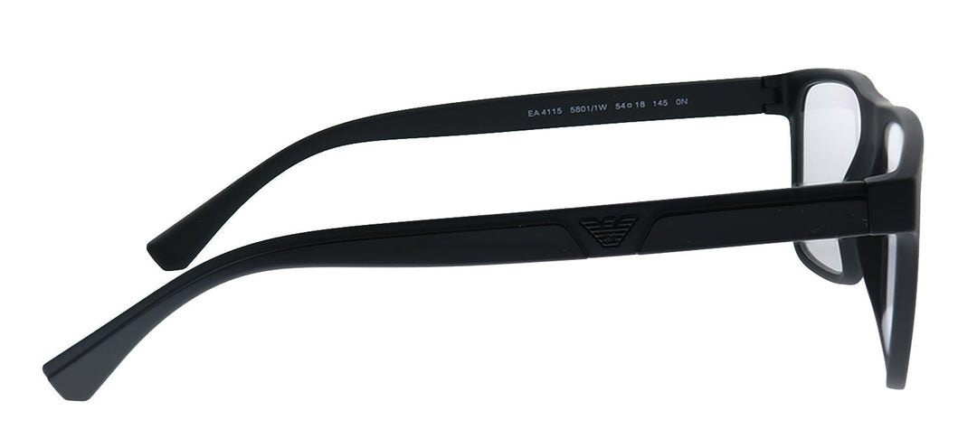 Emporio Armani EA 4115 58011W Rectangle Plastic Black Sunglasses with Clear Clip On Lens