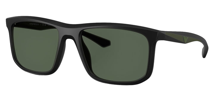 Emporio Armani EA 4234U 500171 Square Plastic Black Sunglasses with Green Lens