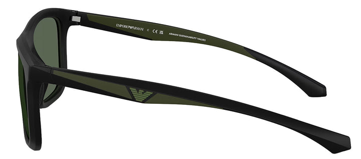 Emporio Armani EA 4234U 500171 Square Plastic Black Sunglasses with Green Lens