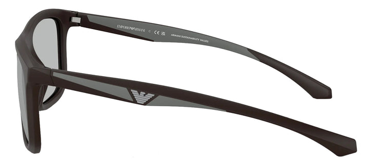 Emporio Armani EA 4234U 618687 Square Plastic Brown Sunglasses with Grey Lens