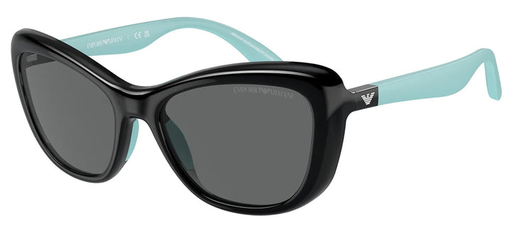 Emporio Armani KIDS EK 4004 501787 Butterfly Plastic Black Sunglasses with Blue Lens