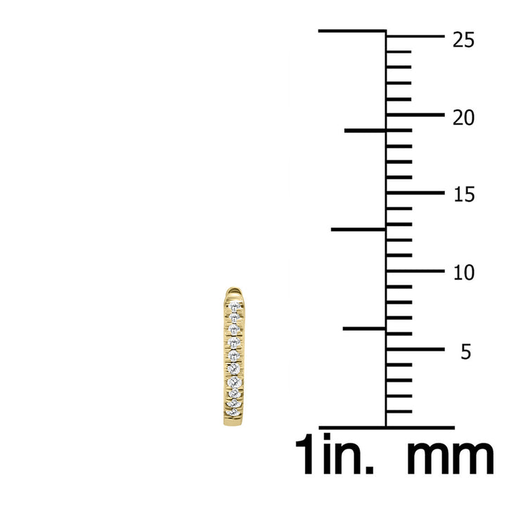 1/10 Carat Tw Small Diamond Huggie Hoop Earrings In 10K Yellow Gold