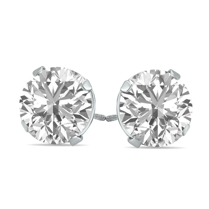 Igi Certified Lab Grown 2 1/4 Carat Total Weight Diamond Solitaire Earrings In 14K White Gold (J Color, Si2 Clarity)