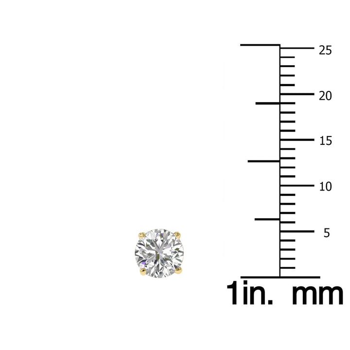 Lab Grown 1.25 Carat Total Weight Diamond Solitaire Earrings In 14K Yellow Gold