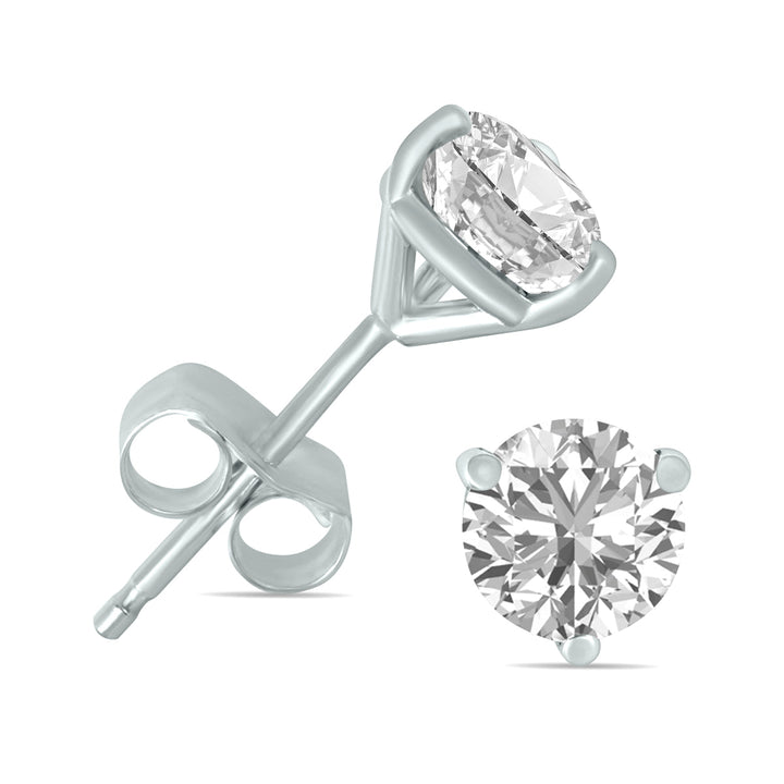 1/4 Carat Tw Lab Grown Diamond Martini Set Round Earrings In 14K White Gold