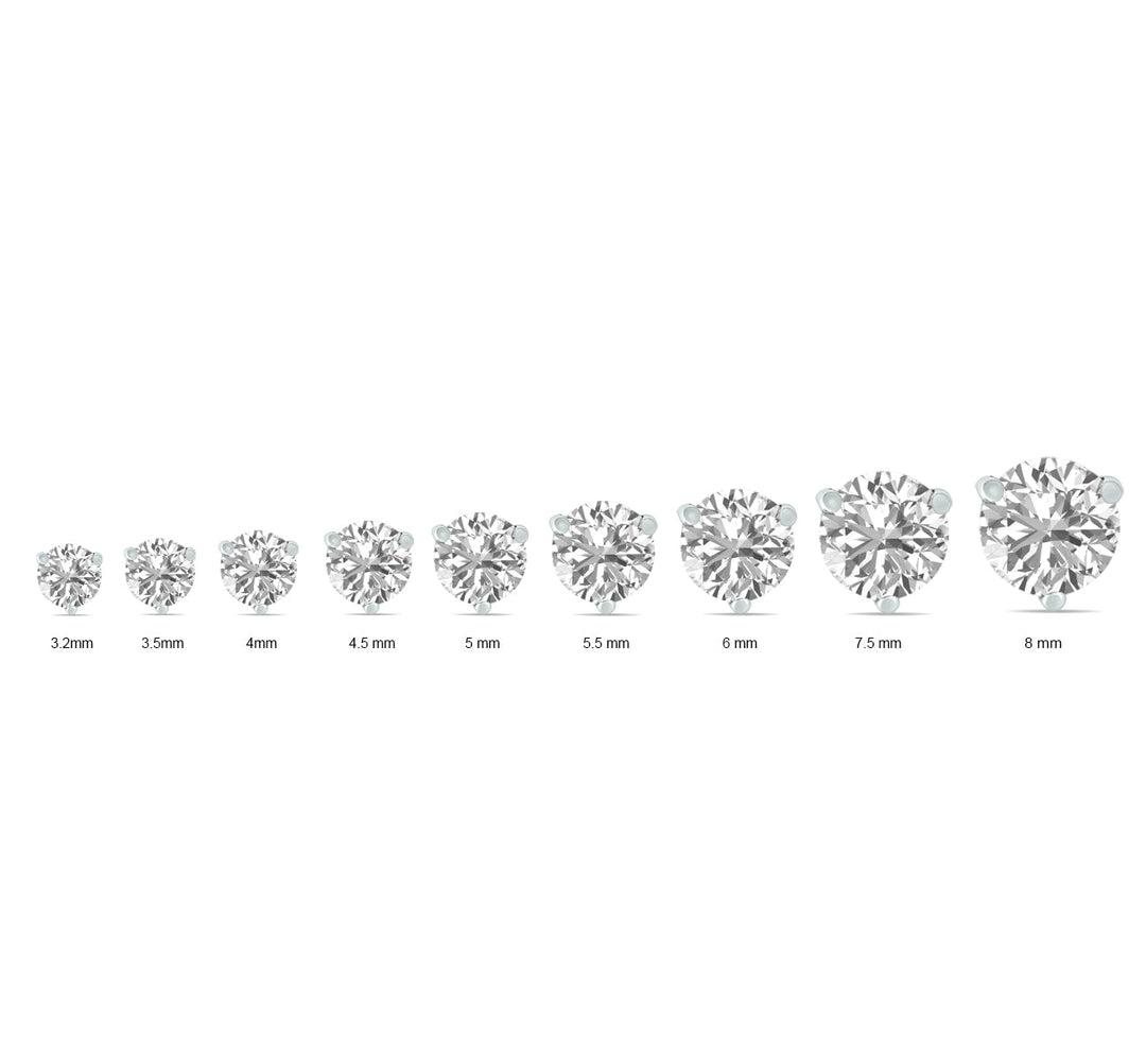 1.50 Carat Tw Lab Grown Diamond Martini Set Round Earrings In 14K White Gold